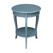 International Concepts Cambria Solid Wood Round End Table in Ocean Blue