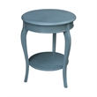 International Concepts Cambria Solid Wood Round End Table in Ocean Blue