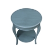 International Concepts Cambria Solid Wood Round End Table in Ocean Blue
