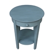 International Concepts Phillips Accent Table with Drawer in Ocean Blue