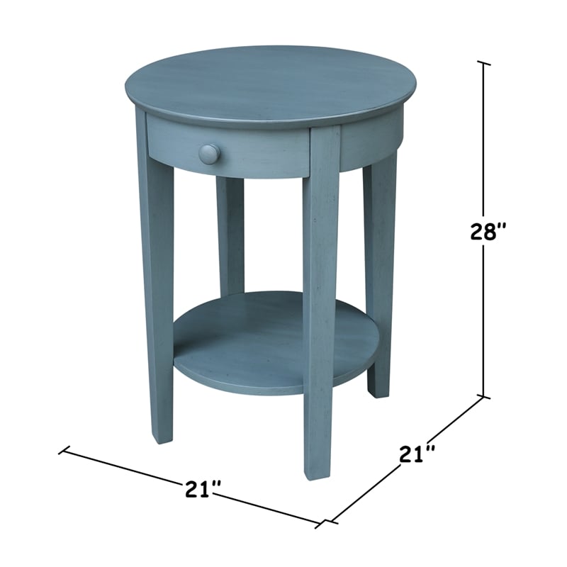 International Concepts Phillips Accent Table with Drawer in Ocean Blue