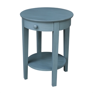 International Concepts Phillips Accent Table with Drawer in Ocean Blue