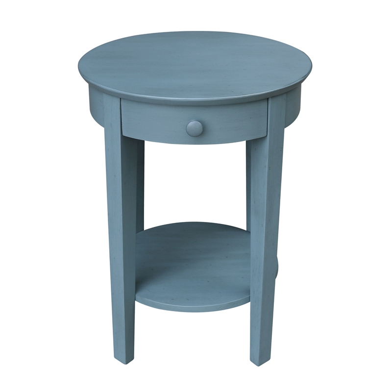 International Concepts Phillips Accent Table with Drawer in Ocean Blue