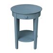 International Concepts Phillips Accent Table with Drawer in Ocean Blue