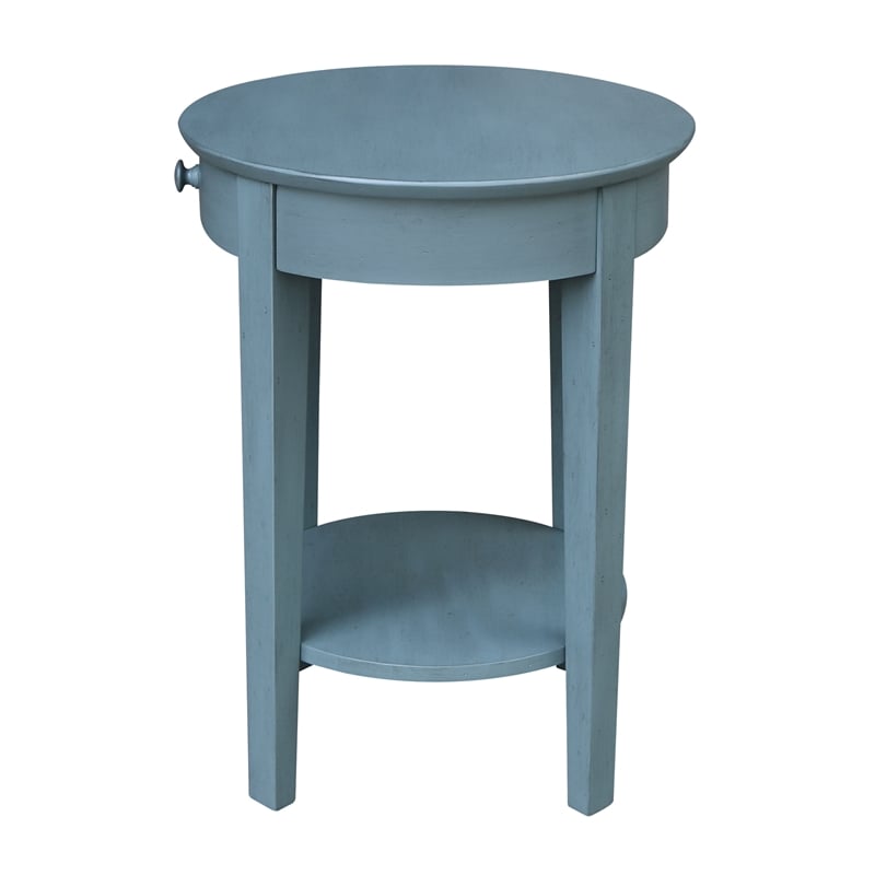 International Concepts Phillips Accent Table with Drawer in Ocean Blue