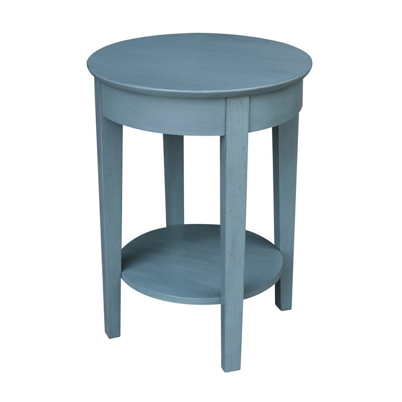 International Concepts Phillips Accent Table with Drawer in Ocean Blue