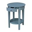 International Concepts Phillips Accent Table with Drawer in Ocean Blue