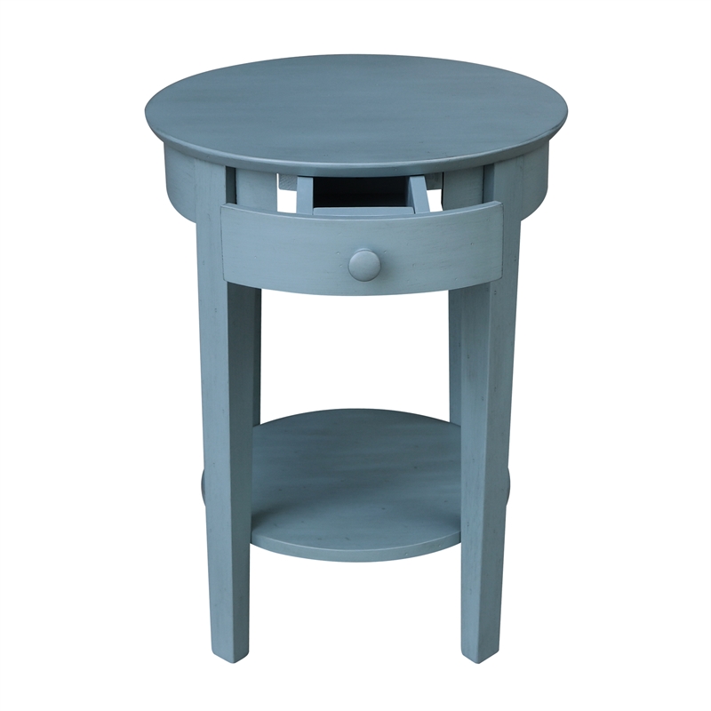International Concepts Phillips Accent Table with Drawer in Ocean Blue
