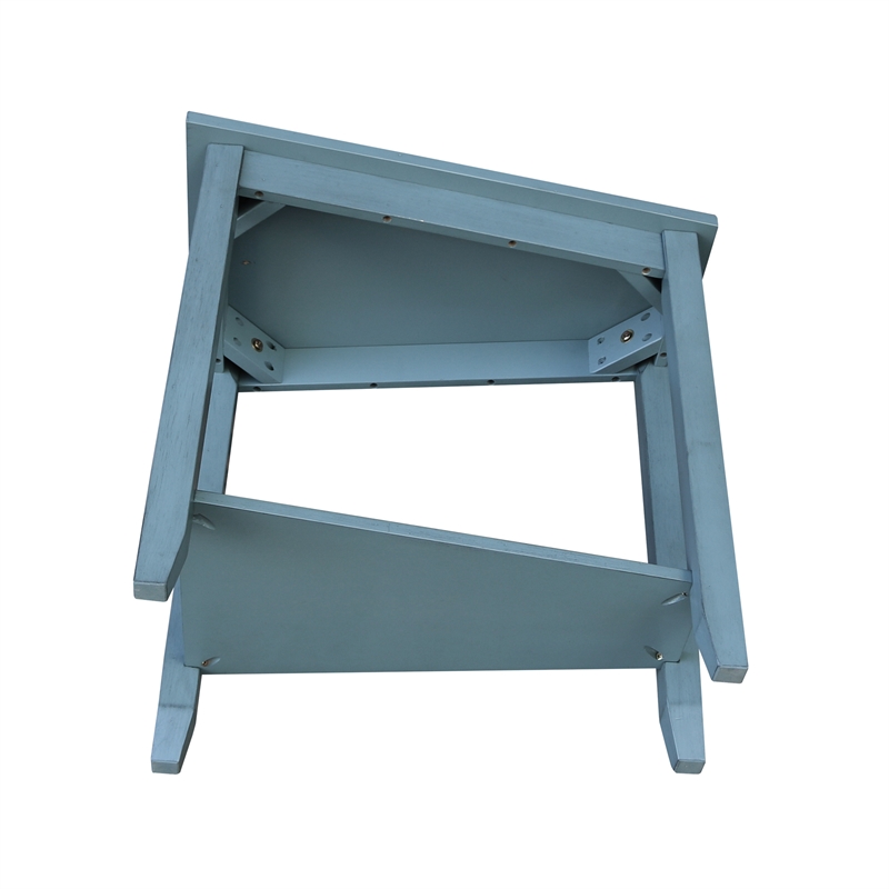 International Concepts Solid Wood Keystone Accent Table in Ocean Blue