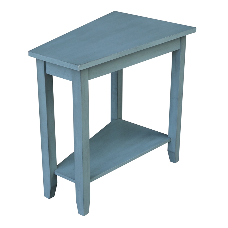 International Concepts Solid Wood Keystone Accent Table in Ocean Blue