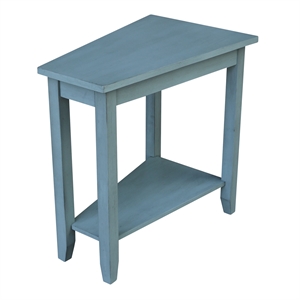 International Concepts Solid Wood Keystone Accent Table in Ocean Blue