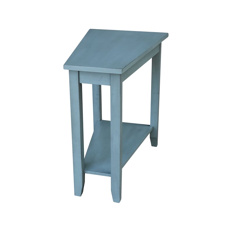 International Concepts Solid Wood Keystone Accent Table in Ocean Blue