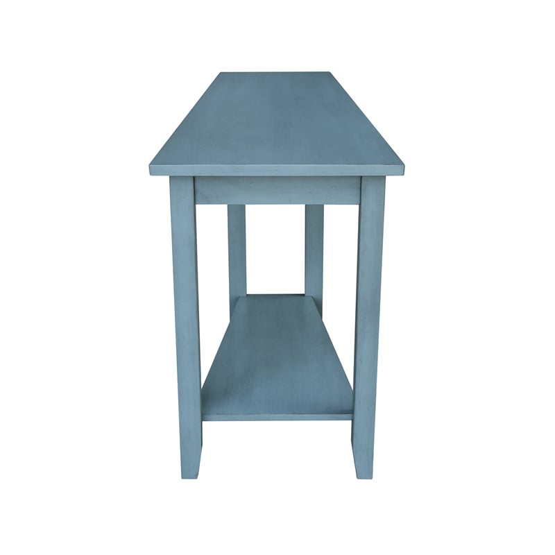 International Concepts Solid Wood Keystone Accent Table in Ocean Blue