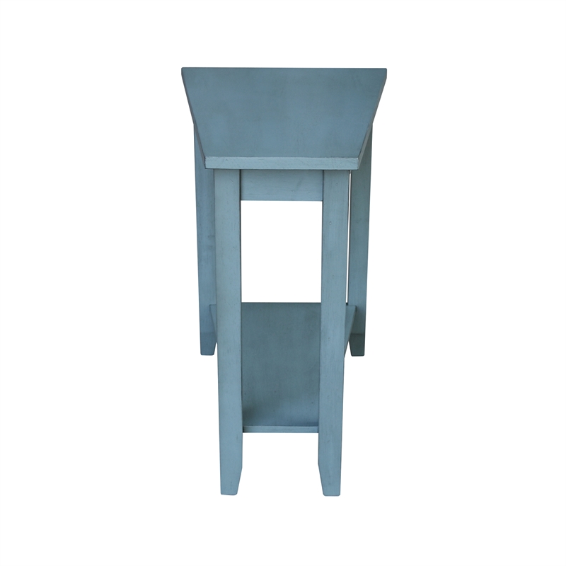 International Concepts Solid Wood Keystone Accent Table in Ocean Blue