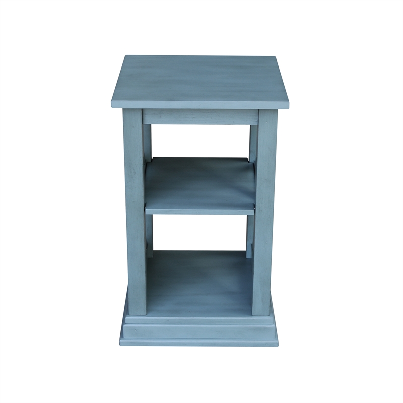 International Concepts Hampton Accent Table with Shelves in Ocean Blue