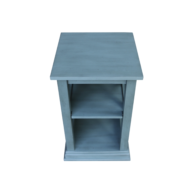 International Concepts Hampton Accent Table with Shelves in Ocean Blue
