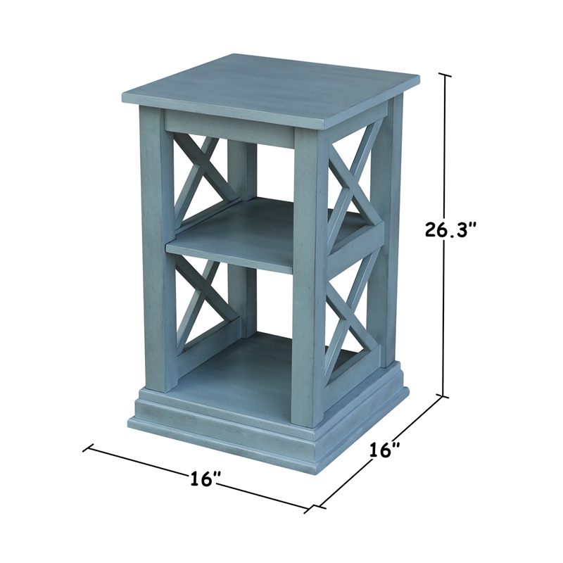 International Concepts Hampton Accent Table with Shelves in Ocean Blue