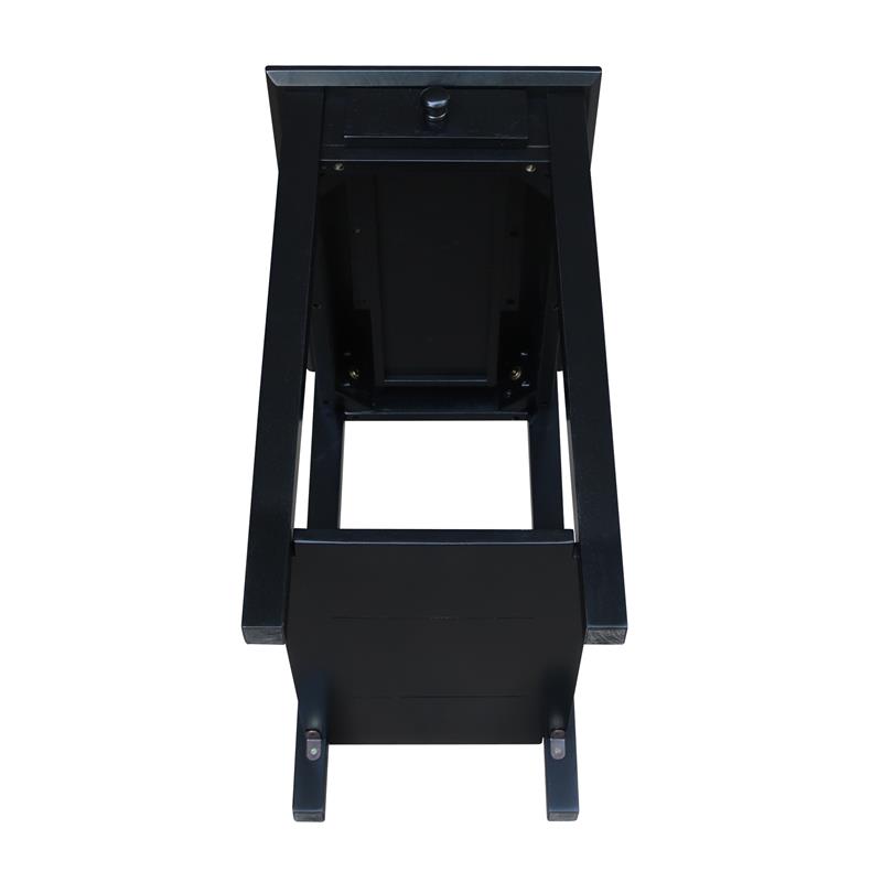 International Concepts Solid Wood Narrow End Table in Black