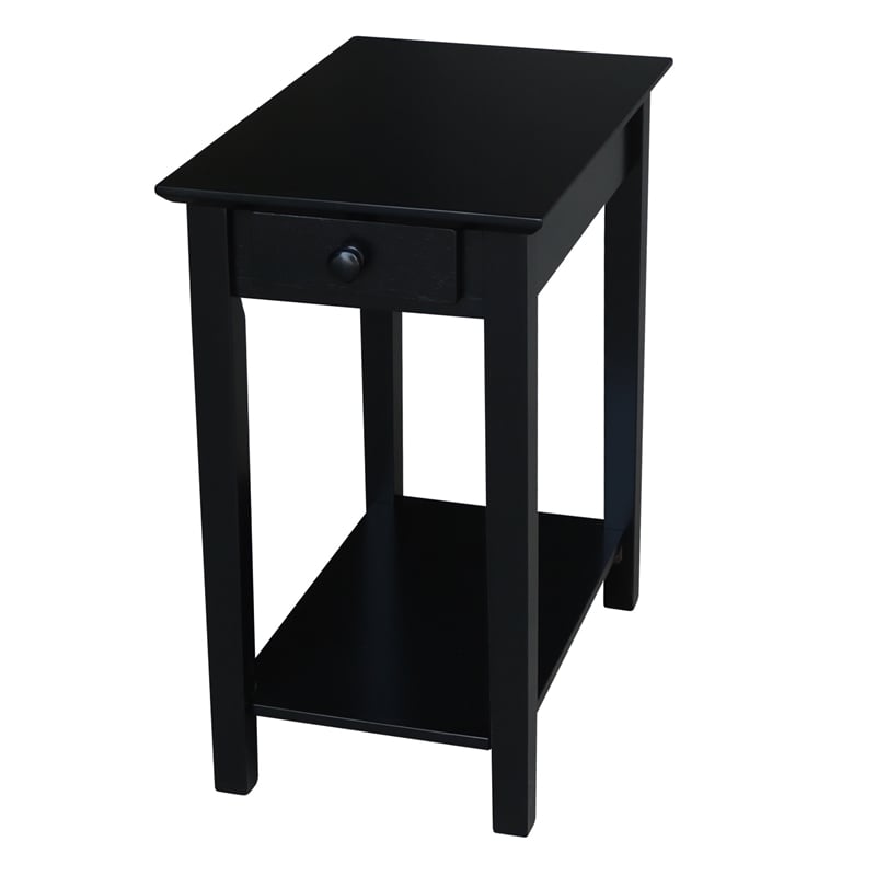International Concepts Solid Wood Narrow End Table in Black Cymax Business
