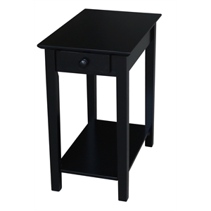 International Concepts Solid Wood Narrow End Table in Black