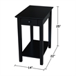 International Concepts Solid Wood Narrow End Table in Black