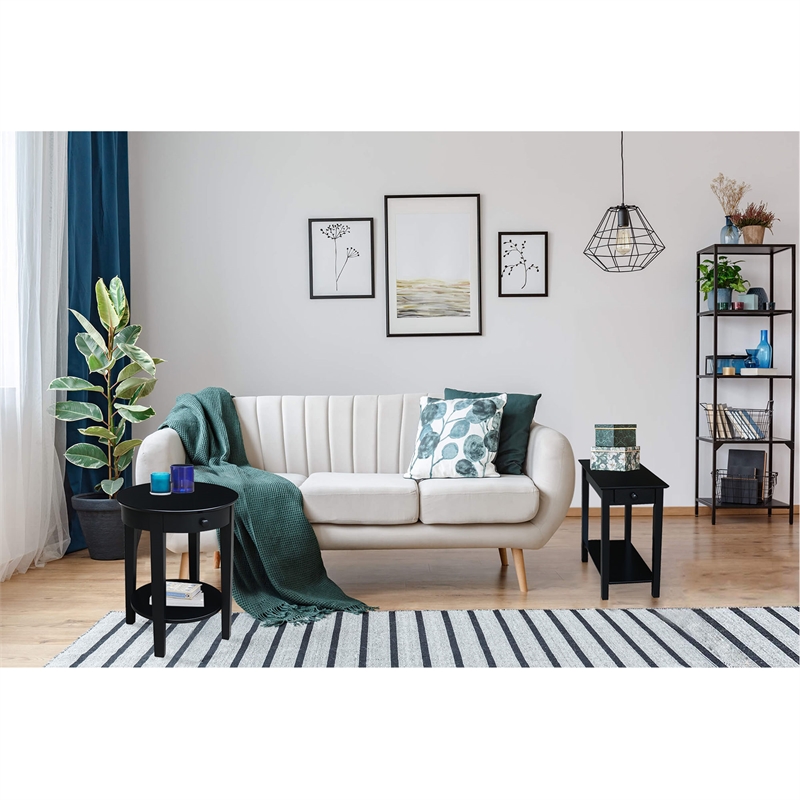 International Concepts Solid Wood Narrow End Table in Black
