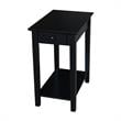International Concepts Solid Wood Narrow End Table in Black