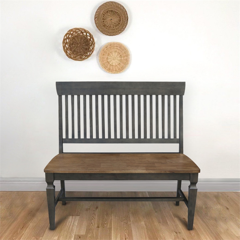 International Concepts Solid Wood Vista Slatback Bench