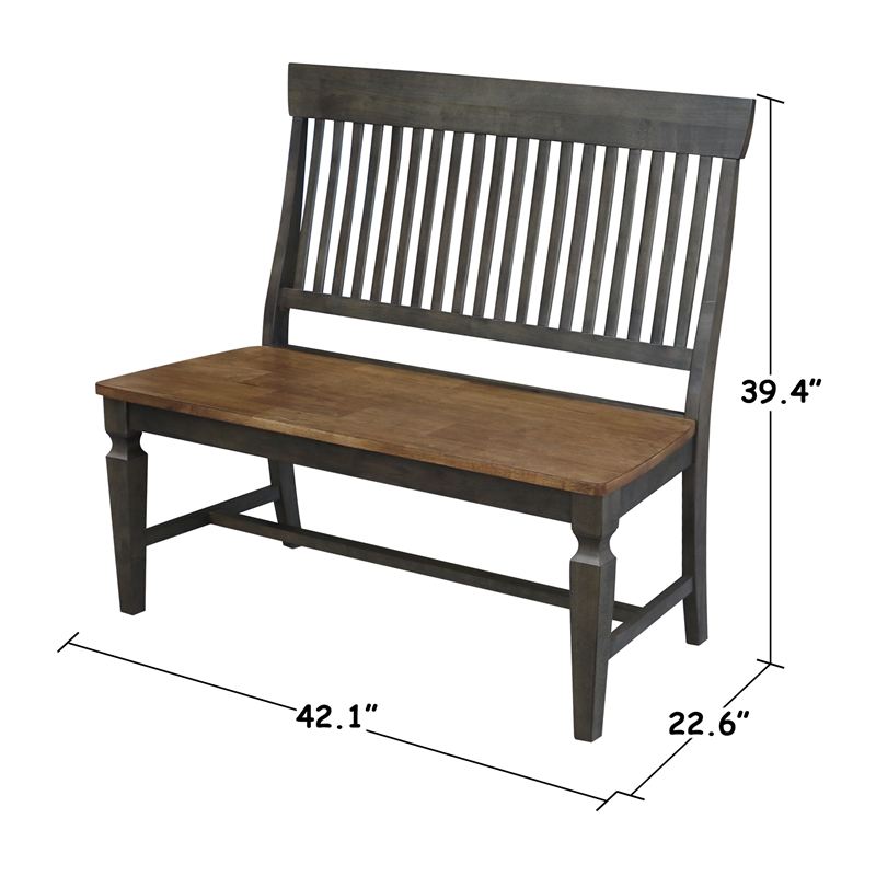 International Concepts Solid Wood Vista Slatback Bench