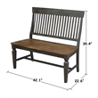 International Concepts Solid Wood Vista Slatback Bench