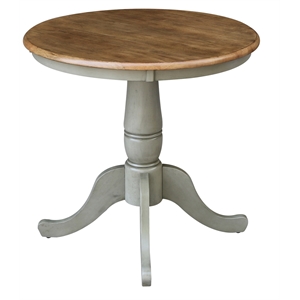 international concepts traditional round hardwood pedestal dining table in hickory and stone