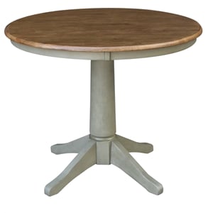 36&quot Round Solid Wood Distressed Hickory/Stone Table-Dining Height