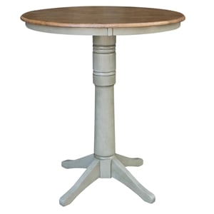 36&quot Round Solid Wood Distressed Hickory/Stone Table-Bar Height