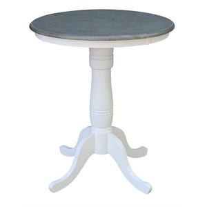 International Concepts 30&quot Round Solid Wood Gray Table-Counter Height