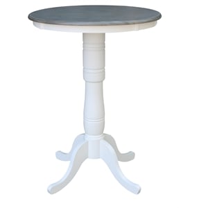 International Concepts 30&quot Round Solid Wood Gray Table-Bar Height
