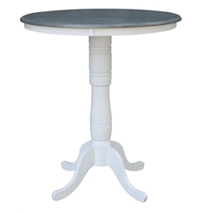 International Concepts 36&quot Round Solid Wood Gray Table-Bar Height