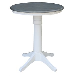 International Concepts 30&quot Round Solid Wood Gray Table-Counter Height