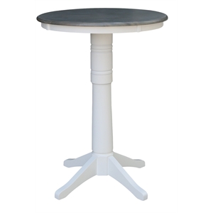 International Concepts 30&quot Round Solid Wood Gray Table-Bar Height