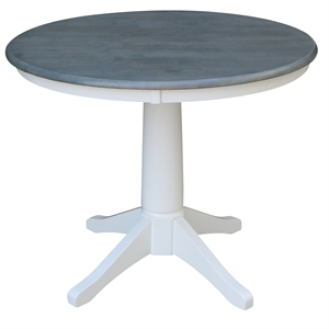 International Concepts 36&quot Round Solid Wood Gray Table-Dining Height