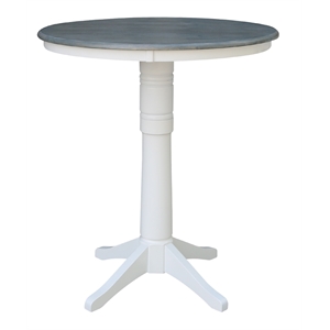 International Concepts 36&quot Round Solid Wood Gray Table-Bar Height