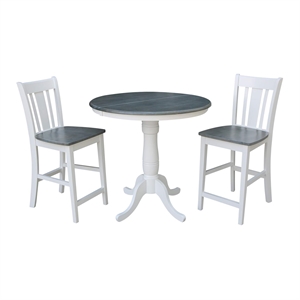 International Concepts 36&quot Round Extension Dining Table With 2 Stools