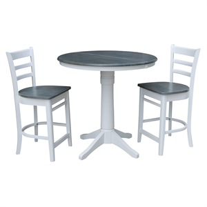 International Concepts 36&quot Solid Wood Extension Dining Table With 2 Stools