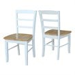 International Concepts Madrid Dining Chair in White/Natural Finish - Set of 2