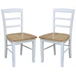 International Concepts Madrid Dining Chair in White/Natural Finish - Set of 2