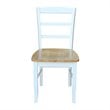 International Concepts Madrid Dining Chair in White/Natural Finish - Set of 2