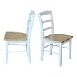 International Concepts Madrid Dining Chair in White/Natural Finish - Set of 2