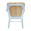 International Concepts Madrid Dining Chair in White/Natural Finish - Set of 2