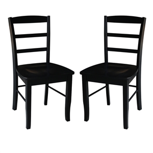 International Concepts Madrid Ladderback Dining Chair in Black (Set of 2)