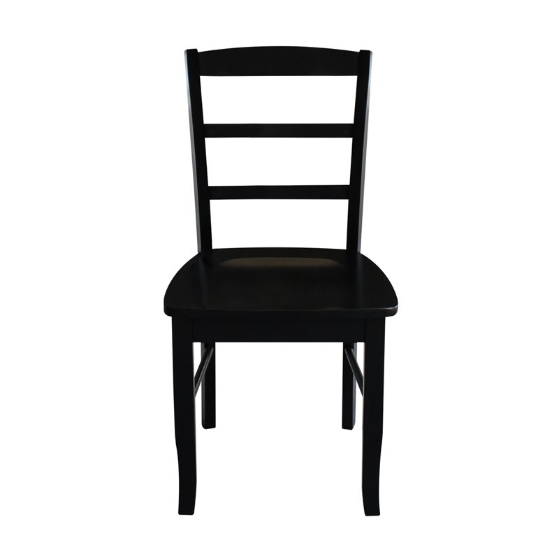 International Concepts Madrid Ladderback Dining Chair in Black (Set of 2)