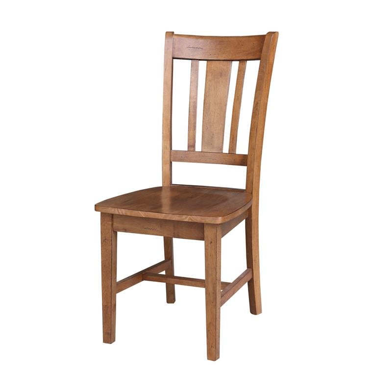 Set of Two Solid Wood San Remo Splatback Chair Distressed Oak